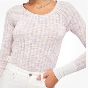 We The Free Spaced Out Long Sleeve Top in Pink Combo Size M NWT